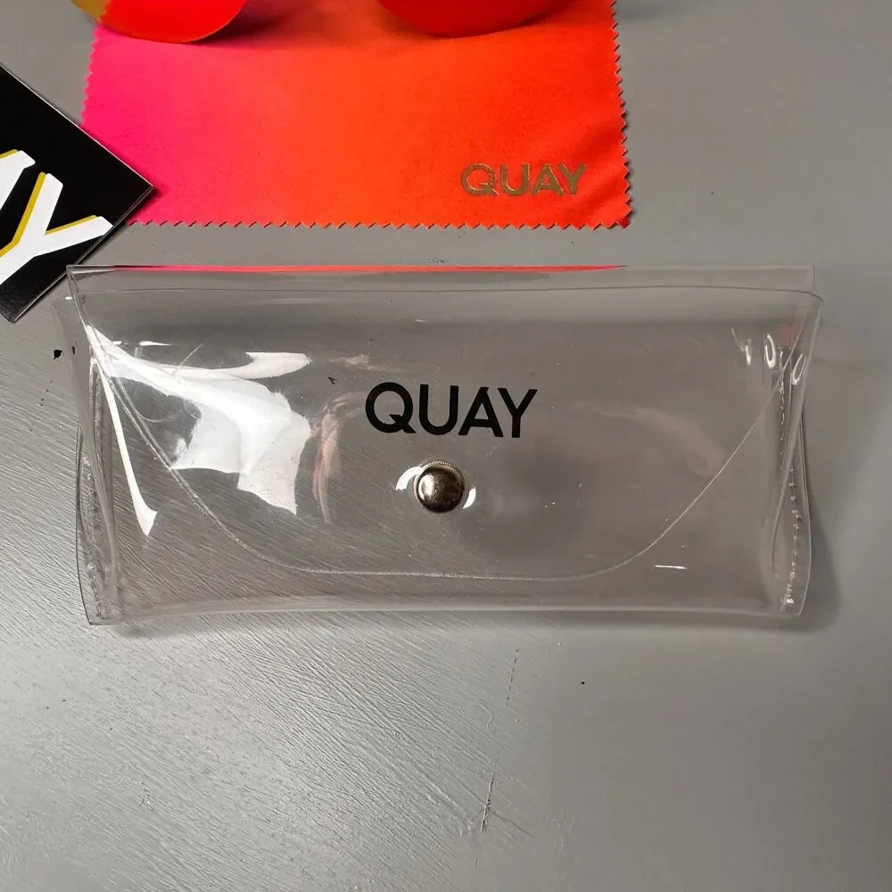 Quay Australia The Playa Frameless Aviator Sunglasses with Pink Mirrored Lenses